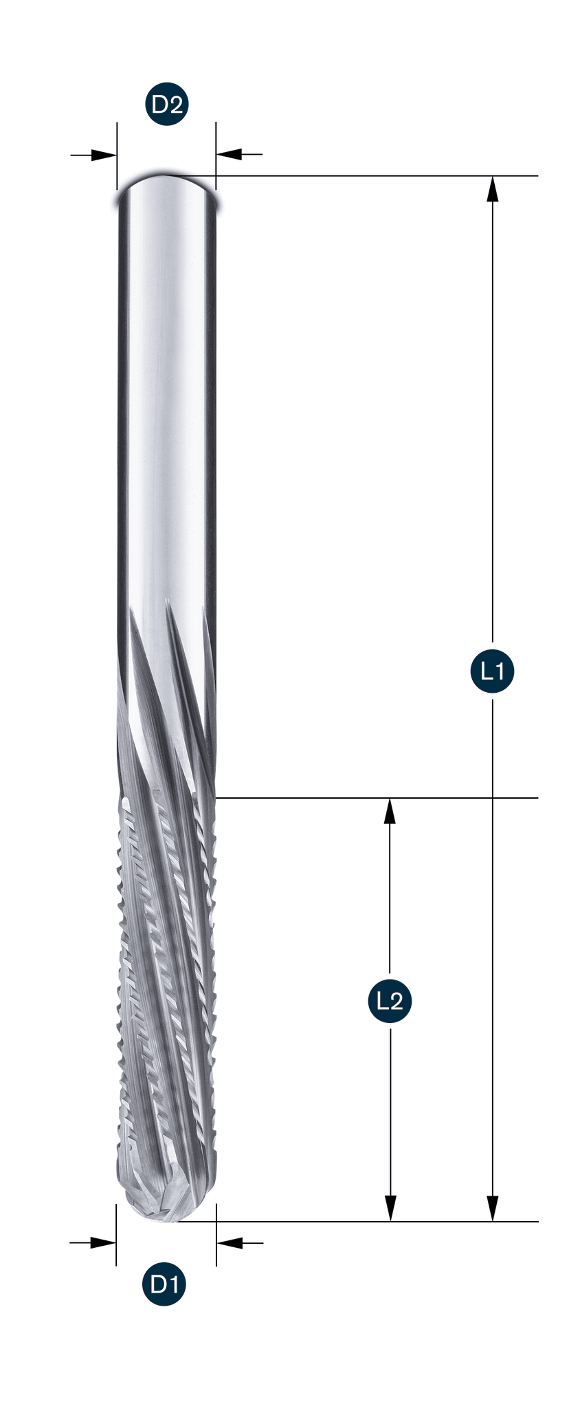 HEXA CUT®-Fräser · linksdrall - rechtsschneidend