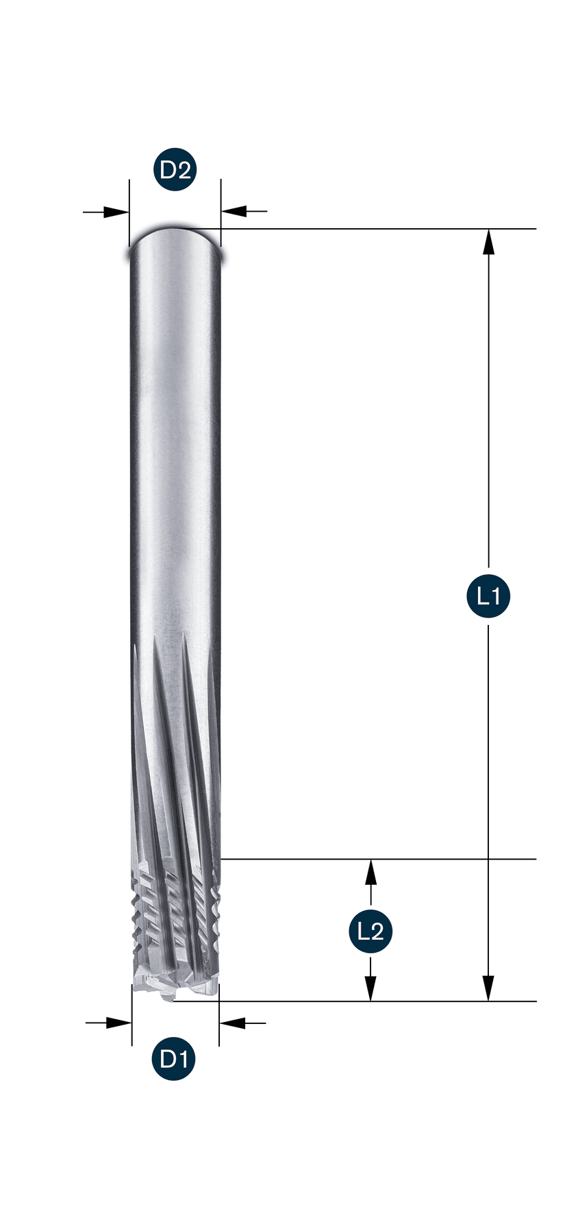 HEXA CUT®-Fräser · linksdrall - rechtsschneidend