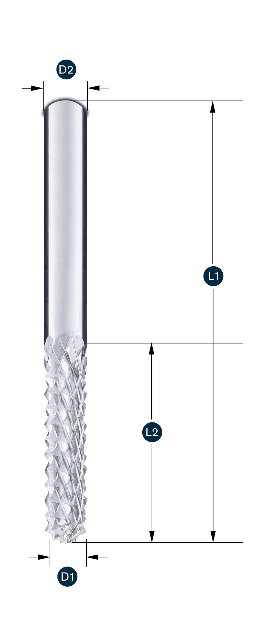 Carbon-Fräser · runde Stirn · WD verzahnt