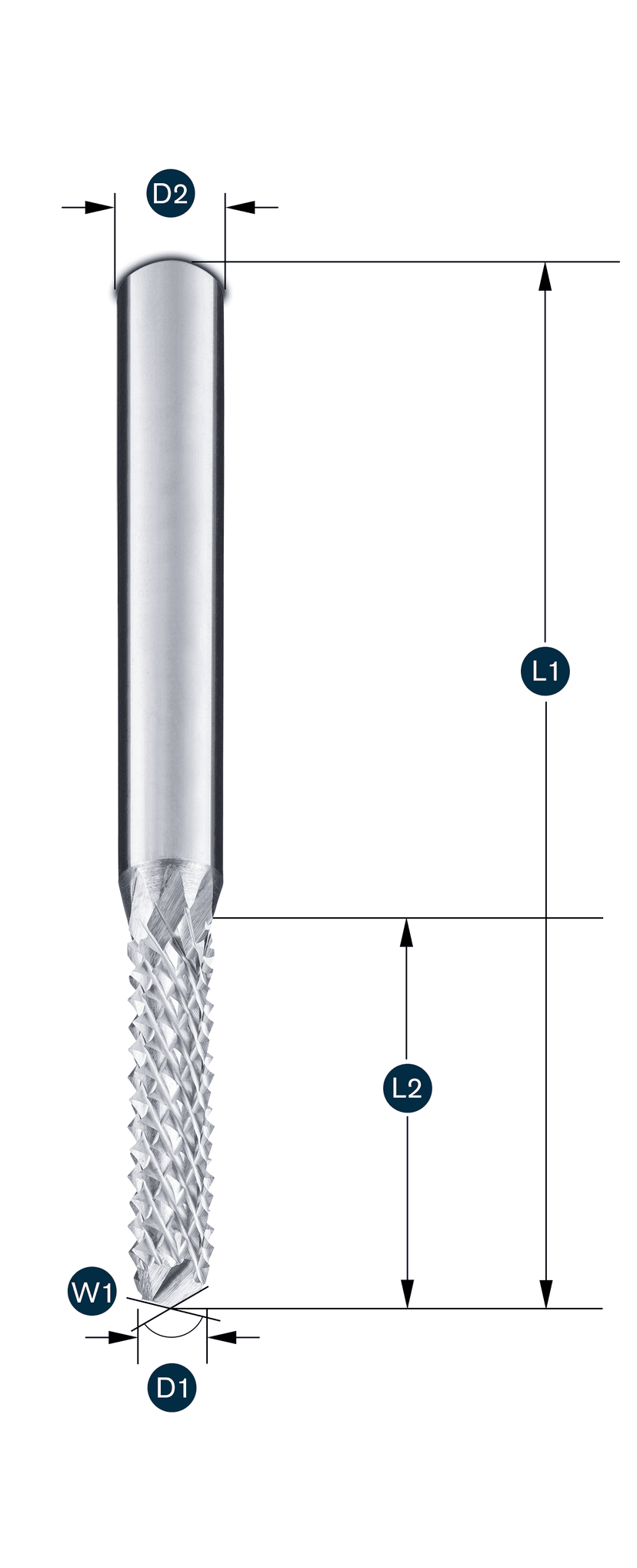 Carbon-Fräser Z2 · mit 135° Bohrspitze