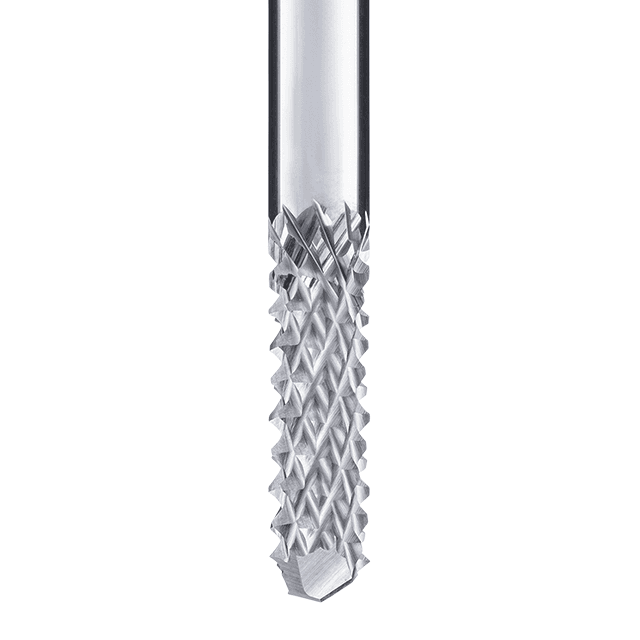 Carbon-End mill 2F · 135° drill style - push cut · WD toothed