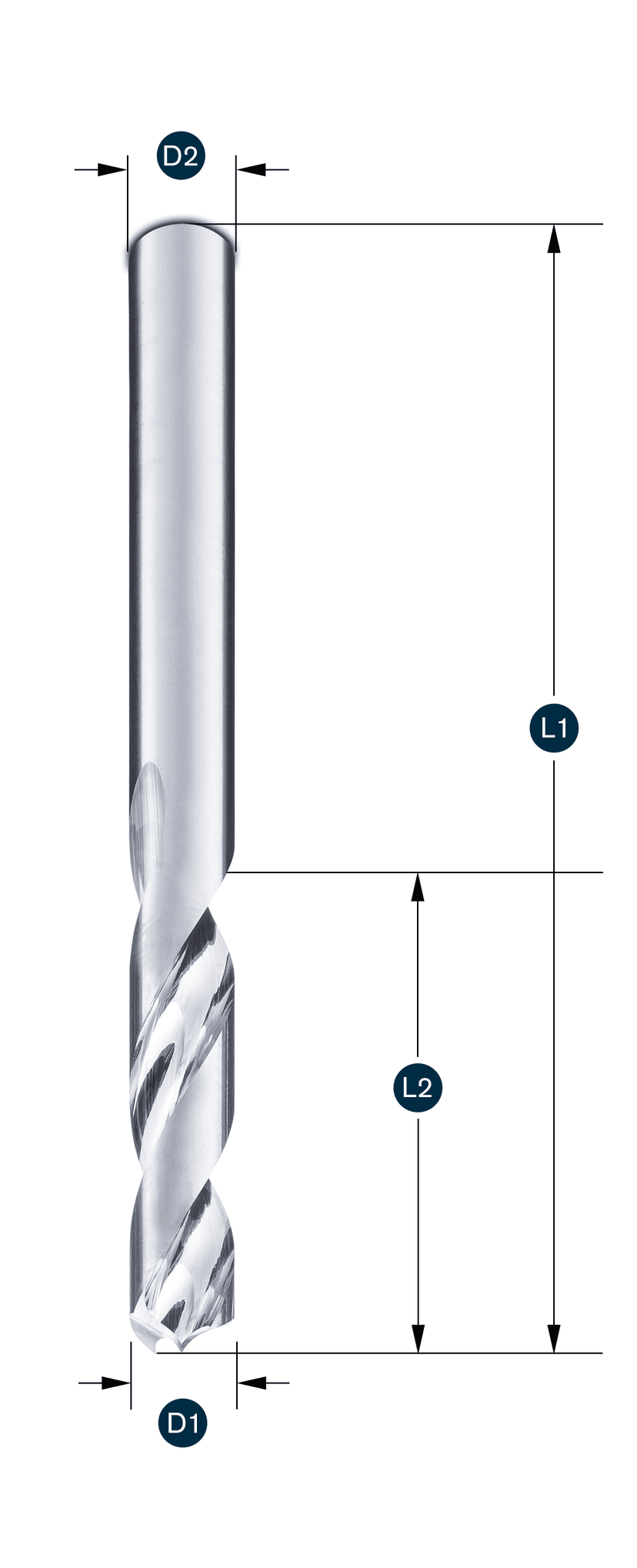 Kevlar-Bohrer· rechtsschneidend, mit „W“-Spitze